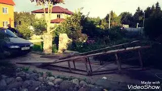 Испытания мобильной эстакады. Шок. Сломалась доска под колесом!