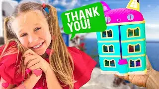 Nastya helps dad and learns magic words for kids
