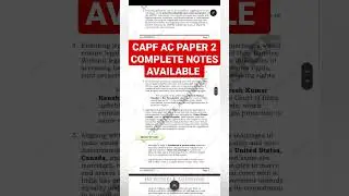 Capf AC Paper 2 Notes 