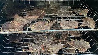 Smoked beef jerky on the Bradley smoker