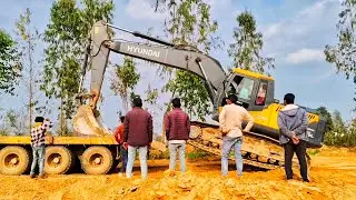 Hyundai Robex 215L Excavator Loading on Trailer | Power of Hyundai 🚜 