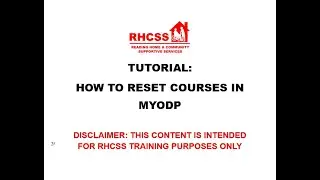 Tutorial: How to Reset Courses in MyODP