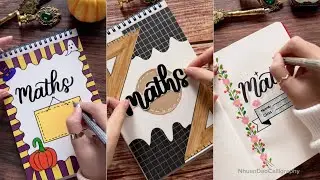 7 Creative Front page Designs for Math |  DIY Notebook Cover Designs | NhuanDaoCalligraphy