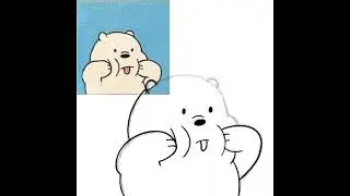 Drawing Ice Bear from |We Bare Bears| #shorts #icebear #webarebears