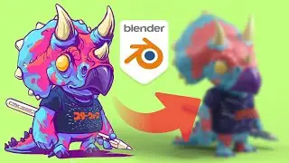 2D to 3D - Sculpting a Stylized Triceratops Timelapse