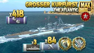 Battleship Grosser Kurfürst: Ranked battle boss on map The Atlantic - World of Warships