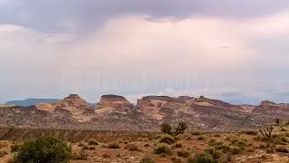 8K Stock Video - Timelapse of rain moving over the desert landscape in Capitol Reef