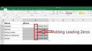 How to Add Zero Before Number in Excel | Microsoft Excel