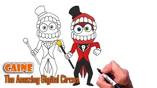 How to Draw CAINE | The Amazing Digital Circus - step by step