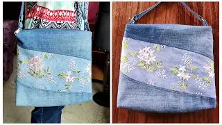 Este bolso lo hicimos con retazos de jeans y tul estampado, aprende cómo
