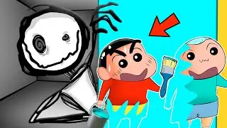 Shinchan Hides In Colour To Survive From Scary Monster 😱🔥 | Roblox Colour Or Die | Funny Game 😂