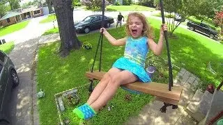 HUGE TREE SWING WITH GOPRO AND CHILDREN! | Sam & Nia