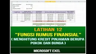 LATIHAN 12 "FUNGSI RUMUS FINANSIAL" (MENGHITUNG KREDIT PINJAMAN),, MICROSOFT EXEL