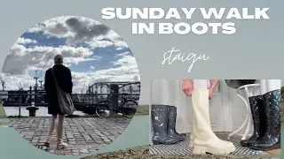 Sunday walk in boots to the water