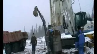 Уралалмаз - Красновишерск. Добыча алмазов при помощи буровой установки.