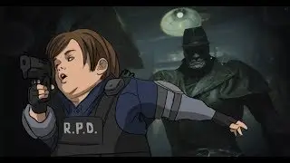 Resident evil 2 remake,прикол с Тираном xD