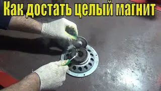How to disassemble a speaker to get a whole magnet.