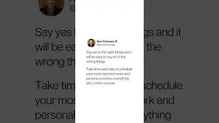 Say Yes To The Right Things