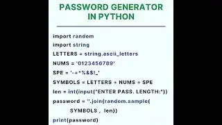 RANDOM PASSWORD GENERATOR 
