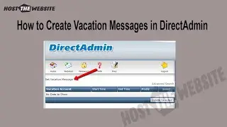 How to Create Vacation Messages in DirectAdmin (Bangla) || Host The Website