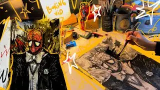 new sketchbook x asmr rainy day x comfy silly art with Spiderman old comic vibe x REALTIME sketching