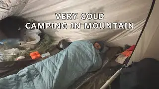 Camping Hiking ASMR In Mountain with my Fam, Silent Vlog, Misty and Strong Wind, Relaxing
