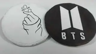 how to make BTS BADGE at home / DIY BTS BADGE AT HOME / very easily 👍👍👍❤️