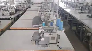 Masina de surfilat PEGASUS EX5214 in timpul coaserii - Goodstyle SRL