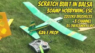 Balsa wood FT tiny trainer copy! #Runcamthumb full battery flight! #flitetest #scratchbuildplanes