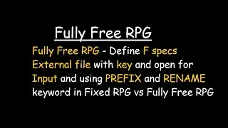 Fully Free RPG - Define F specs External file using PREFIX and RENAME in Fixed RPG vs Fully Free RPG