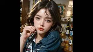 AI girl in bar created by stable diffusion #shorts #bar #ai #aibeauty #art #portrait #photography