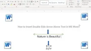 How to Insert Double Side Arrow Above Text in MS Word