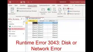 Access Fehler 3034 Netzwerkfehler oder Datei nicht erkennbares Datenformat MySQL Datenbank