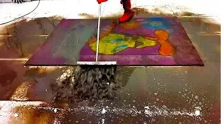 Extremely dirty the  cuttest rug washing ASMR