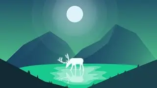 Design Process: Moonlight Night Deer Silhouette | Vector Illustration Tutorial in Inkscape