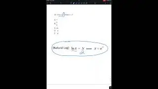 ACT Math 36 in 60 Natural Logarithm