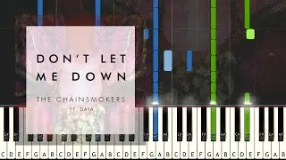 The Chainsmokers - Don't Let Me Down - Piano Cover / Tutorial with Sheet Music (Synthesia)