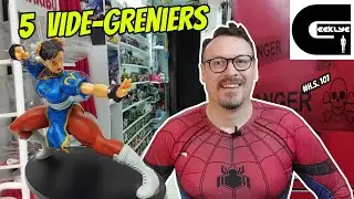 Geeklye 5 Vide-greniers : jouets vintages, figurines en Pvc, DVD, 45 tours, Puzzle, Livres, Goodies