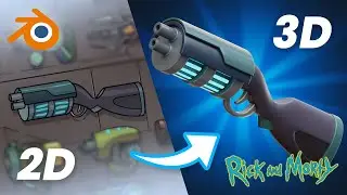 Rick and Morty Laser Shotgun Weapon | Blender 3D Modeling Timelapse Tutorial for Beginners