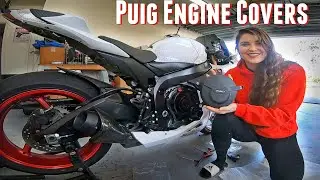 Installing Her New Engine Covers! GSXR750 - Puig Engine Covers