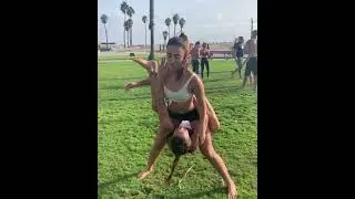 #liftcarry | Strong young girl lift and carry another girl in koala style | #liftcarry #piggyback