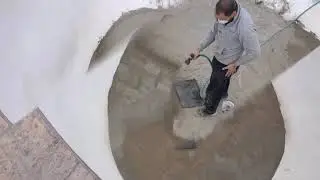 API Fiberglass Pool Crack Repair by Raising the floor