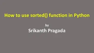 How to use sorted() function in Python