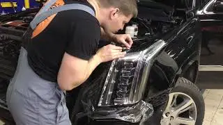 Частичная оклейка. Бронирование фар для Cadillac Escalade