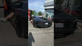 Blacked out Aventador poppin🧨🧨🧨 #Lambo #revs #exhaust