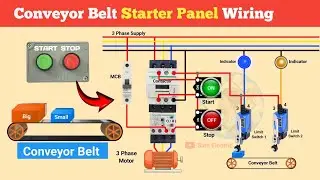 Learn To Make Starter Panel For Conveyor Belt Using Limit Switch And Relay l Electrical Drawing