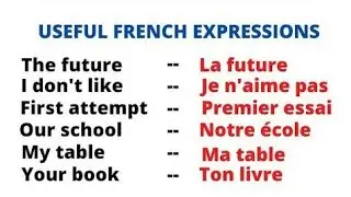USEFUL FRENCH EXPRESSIONS #13