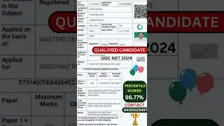 UGC NET 2024 Topper Result #ugcnet  #netexam #netresults