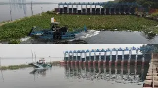 Cleaning the Yamuna river with Cleantec Infras Harvester Skimmer machine
