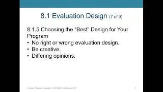 Giancola Ch 8- Plan, Part II: Designing the Evaluation